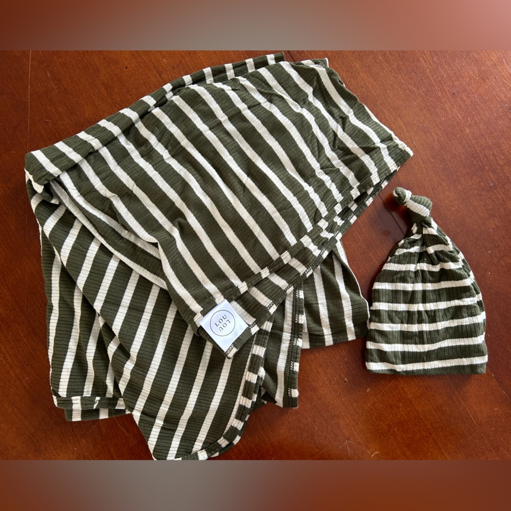 Lou Lou & Company swaddle blanket and hat